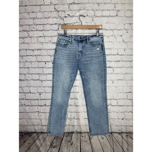 VIGOSS Frankie Slim Straight Women Light Wash Distressed Denim Jeans Size 30x29